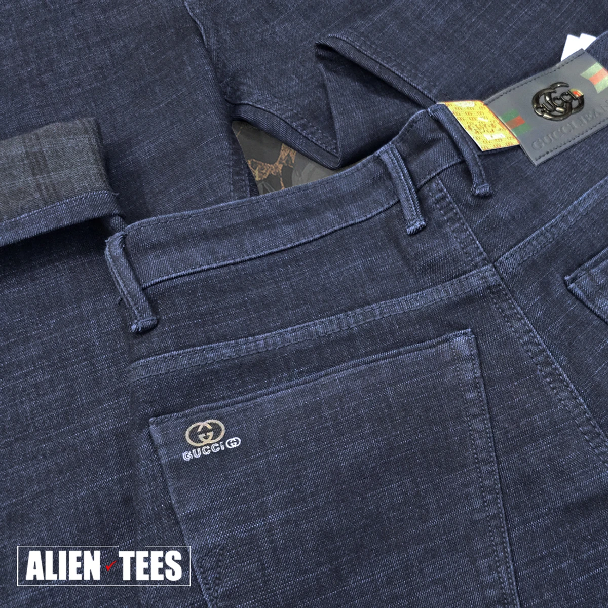 J188 Midnight Blue Weave Denim - Image 6