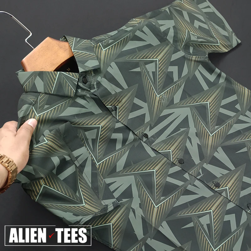 H119 Oxley Arrow Pattern Half  Shirt