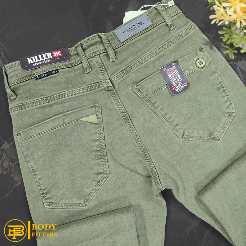 J168 Olive Green Jeans Pant