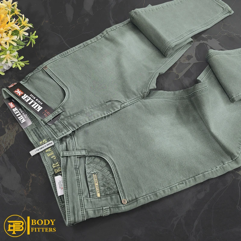 J186 Sea Green Faded Jeans Pant