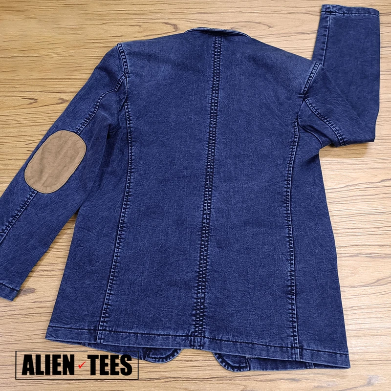 RC02 Navy Blue Denim Blazer - Image 3